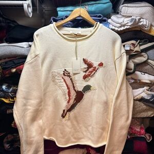 New Wishlist Cream Flying Duck Duo Knit Rolled Neck Sweater Women’s Small